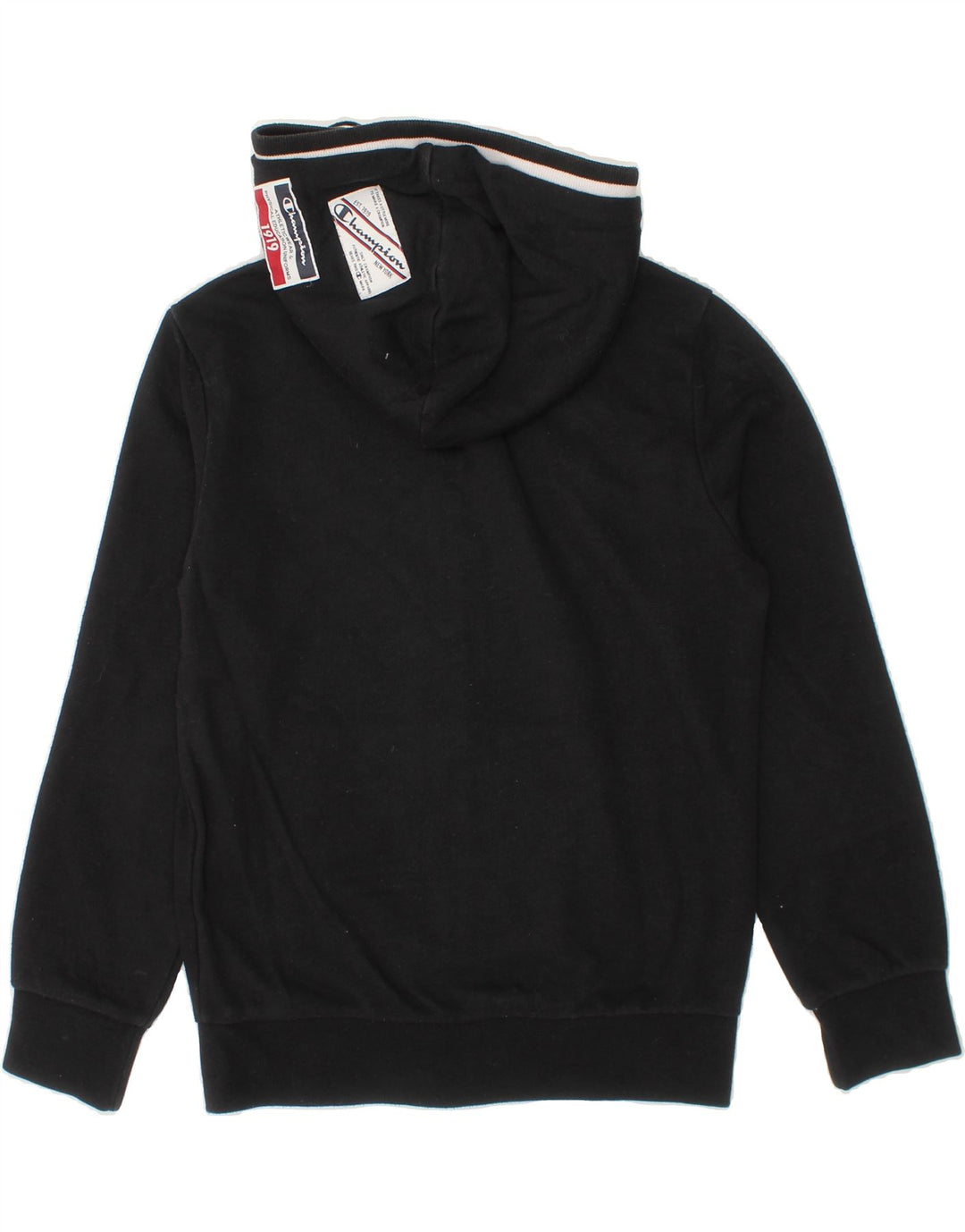 CHAMPION Boys Graphic Zip Hoodie Sweater 7-8 Years Small Black Vintage Champion and Second-Hand Champion from Messina Hembry 