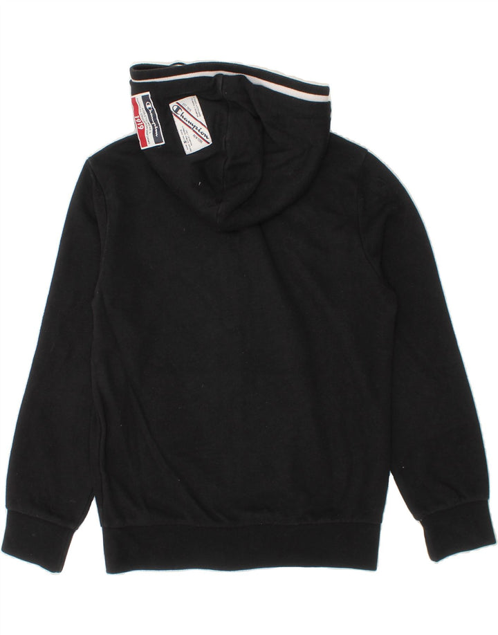 CHAMPION Boys Graphic Zip Hoodie Sweater 7-8 Years Small Black Vintage Champion and Second-Hand Champion from Messina Hembry 