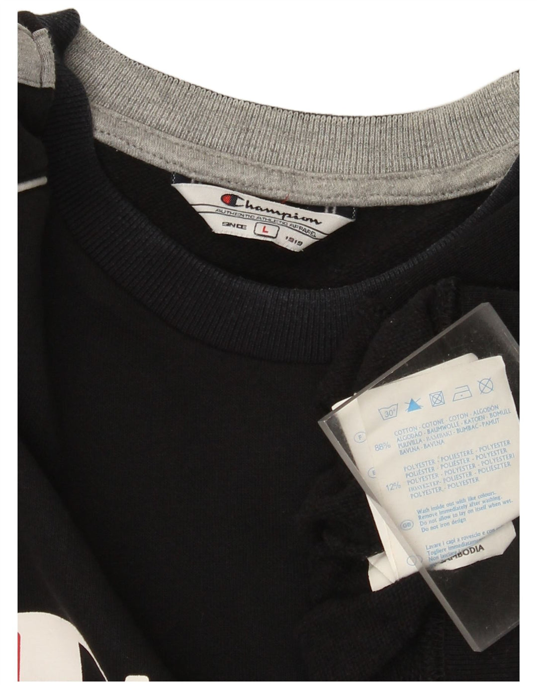 Champion Herren-Sweatshirt mit Grafik, groß, schwarze Farbblock-Baumwolle