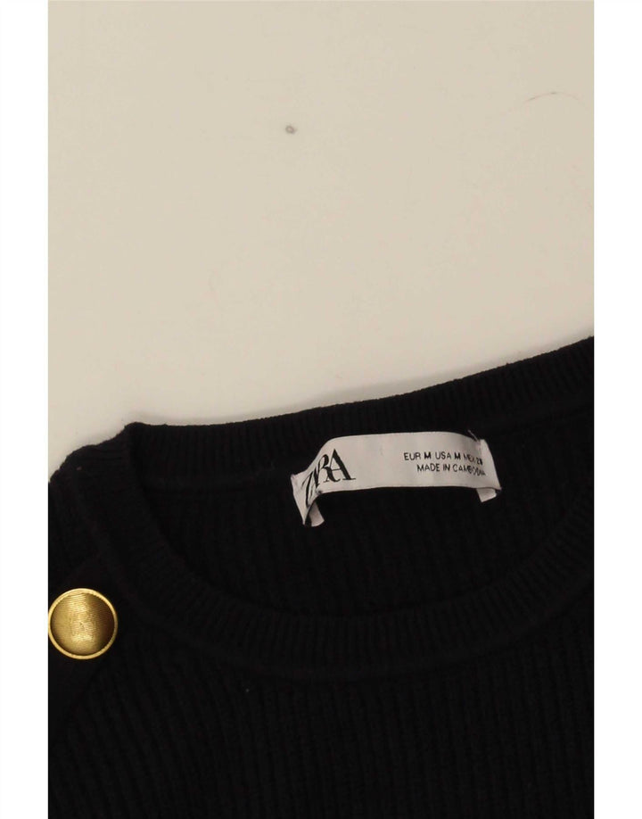 Zara Damen-Pullover mit Rundhalsausschnitt, Gr. 12, mittleres Marineblau