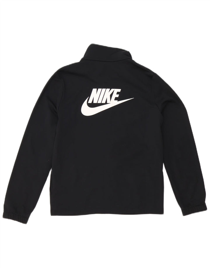 Nike Jungen-Trainingsanzugoberteil mit Grafik, 12–13 Jahre, Größe L, Schwarz, Polyester