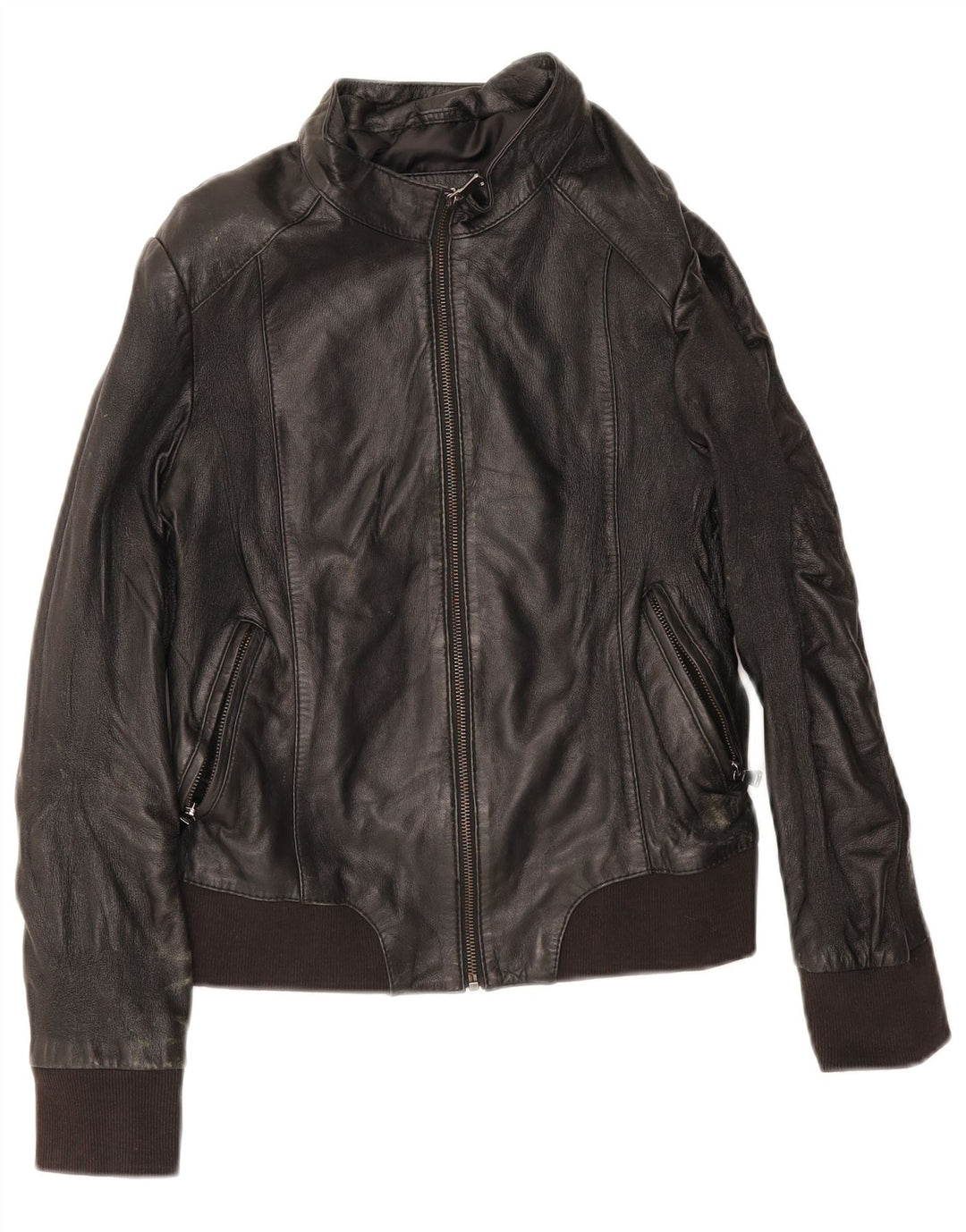 Conbipel Damen Bomber-Lederjacke IT 44 Mittelschwarzes Leder