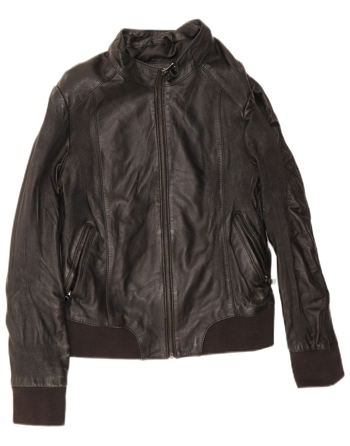Conbipel Damen Bomber-Lederjacke IT 44 Mittelschwarzes Leder