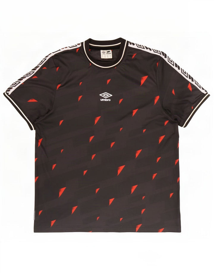 Umbro Herren Grafik T-Shirt Top 2XL Schwarz Geometrisch Polyester