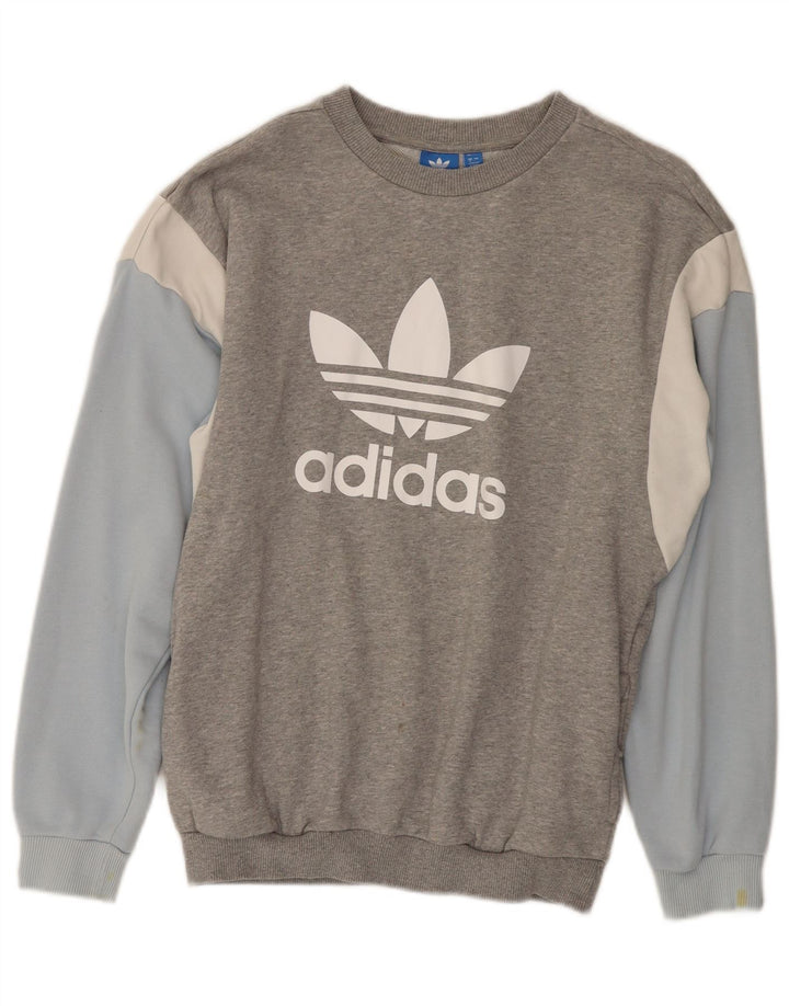 Adidas Damen Grafik-Sweatshirt-Pullover, Gr. 8, klein, Grau, Farbblock