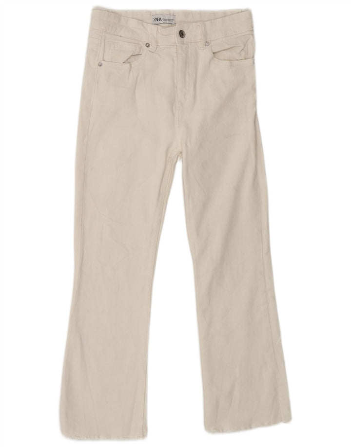 Zara Damen High Rise Bootcut Jeans EU 38 Small W28 L25 Weiß