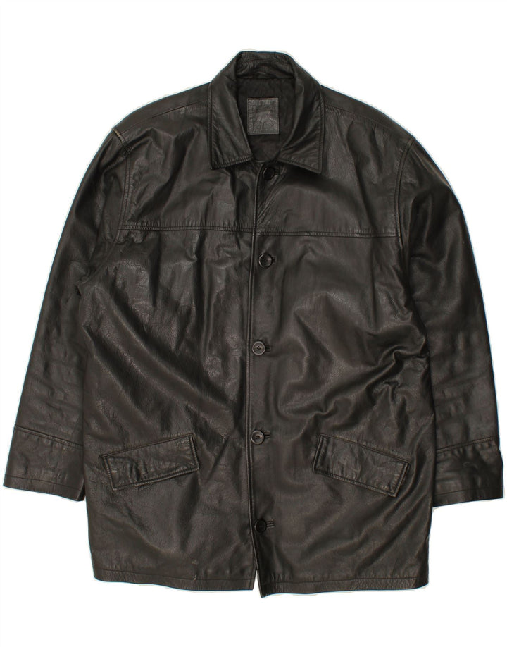 ST. BERNARD Mens Leather Jacket UK 42 XL Black Leather Vintage St. Bernard and Second-Hand St. Bernard from Messina Hembry 