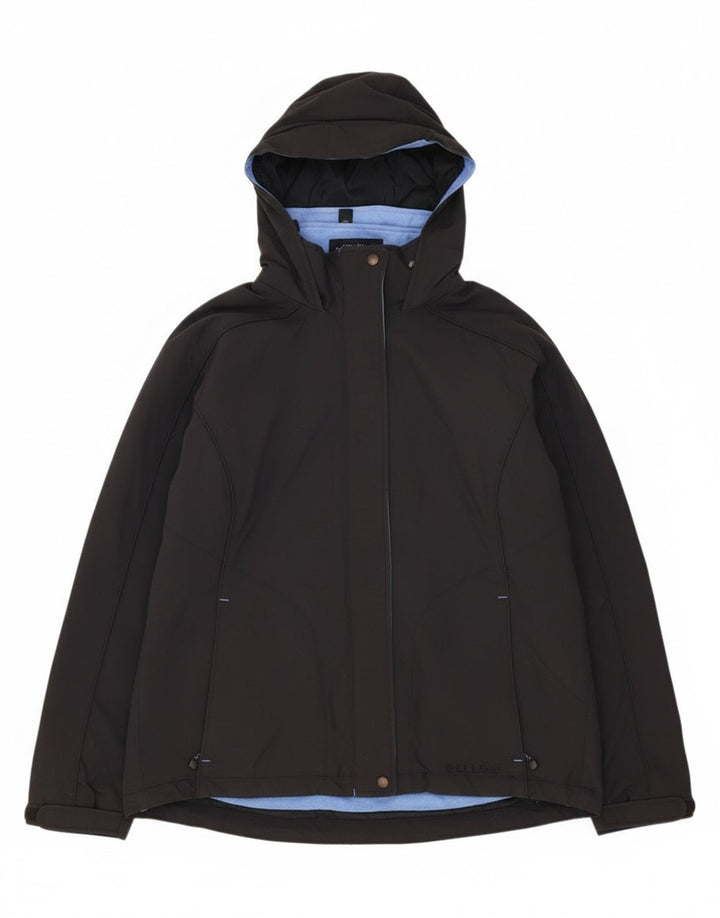 L.L.Bean Damen-Windbreaker-Jacke mit Kapuze, übergroß, Gr. 14, mittelschwarz