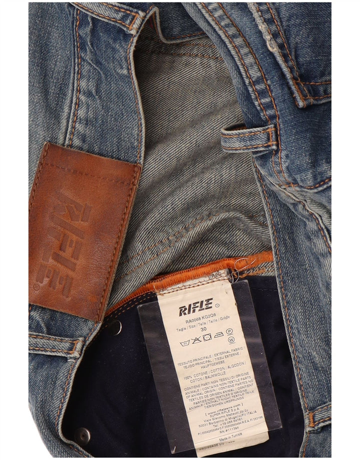 Rifle Herren Straight Jeans W30 L31 Blaue Baumwolle