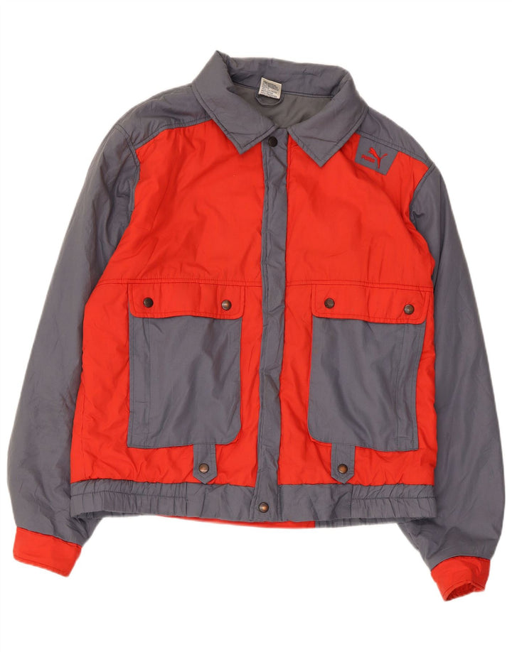 Puma Herren Bomberjacke UK 40 Large Grau Colourblock Polyester