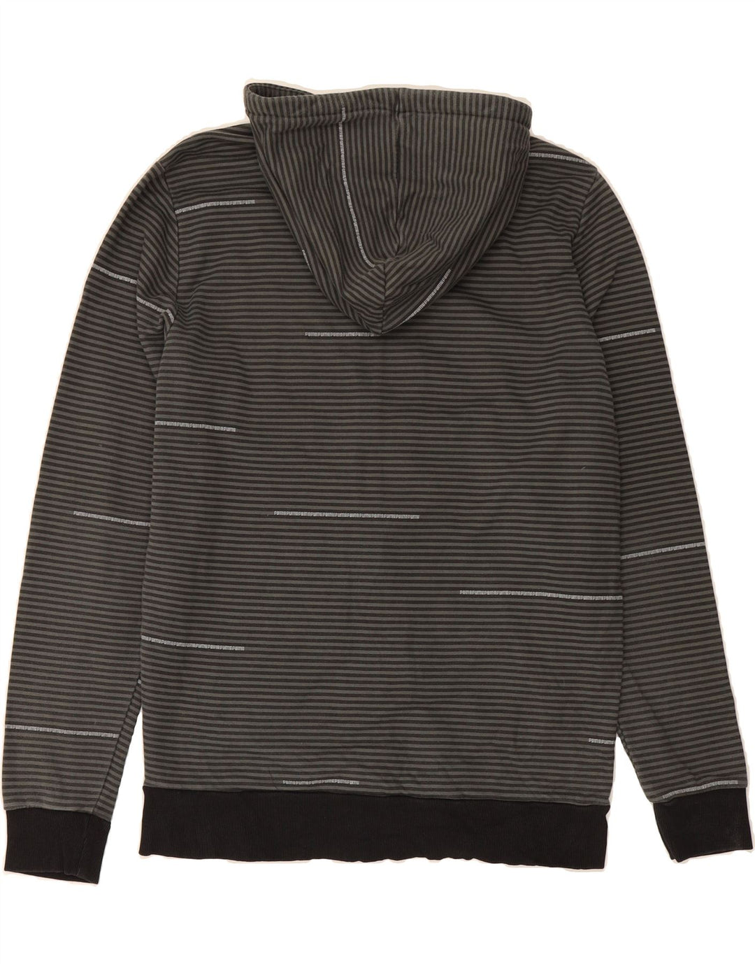 PUMA Mens Zip Hoodie Sweater XL Grey Striped Vintage Puma and Second-Hand Puma from Messina Hembry 