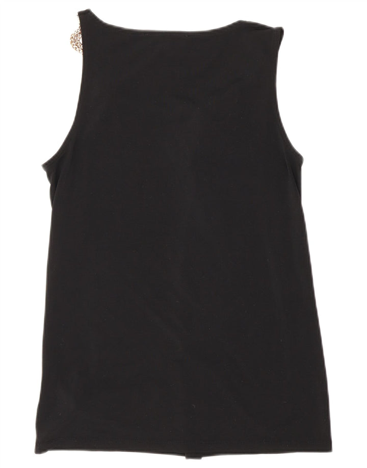 Michael Kors Damen ärmelloses Blusenoberteil UK 10 Small Schwarz Polyester