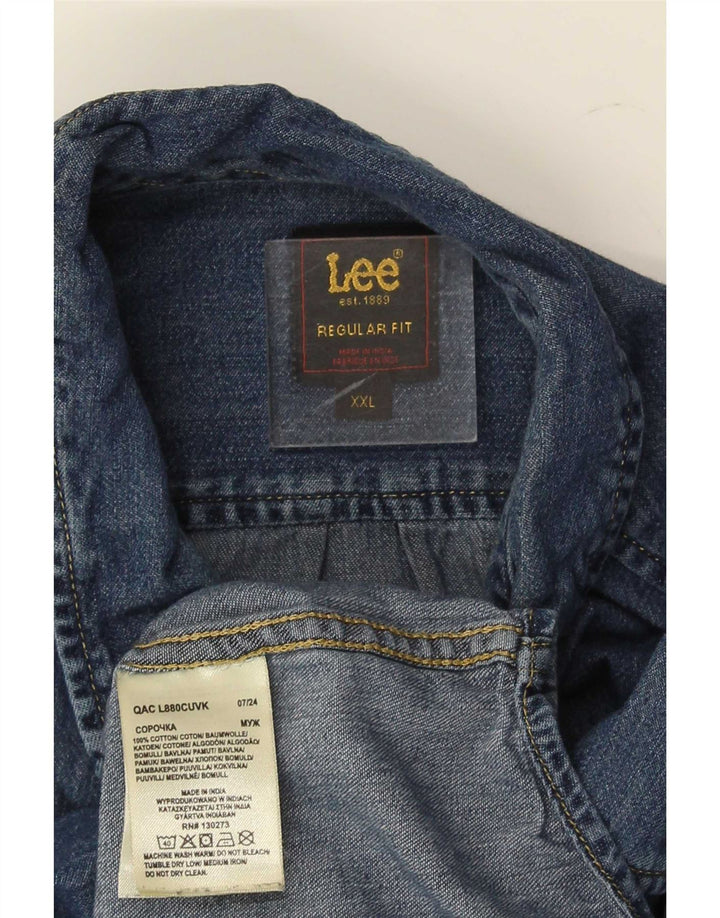 Lee Herren-Jeanshemd mit normaler Passform, 2XL, blaue Baumwolle