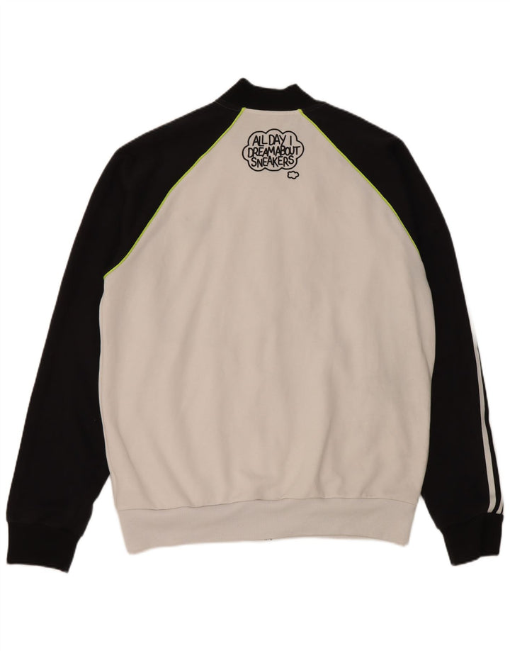 Adidas Herren-Trainingsanzug-Top-Jacke, großes weißes Colourblock-Polyester