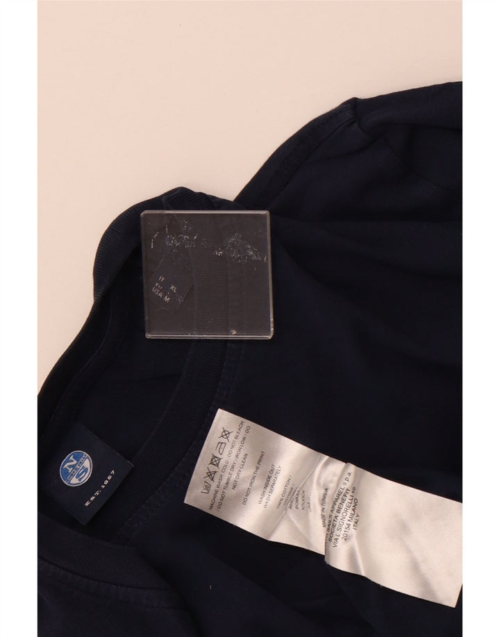 NORTH SAILS Herren Grafik-T-Shirt-Oberteil aus mittelblauer Baumwolle