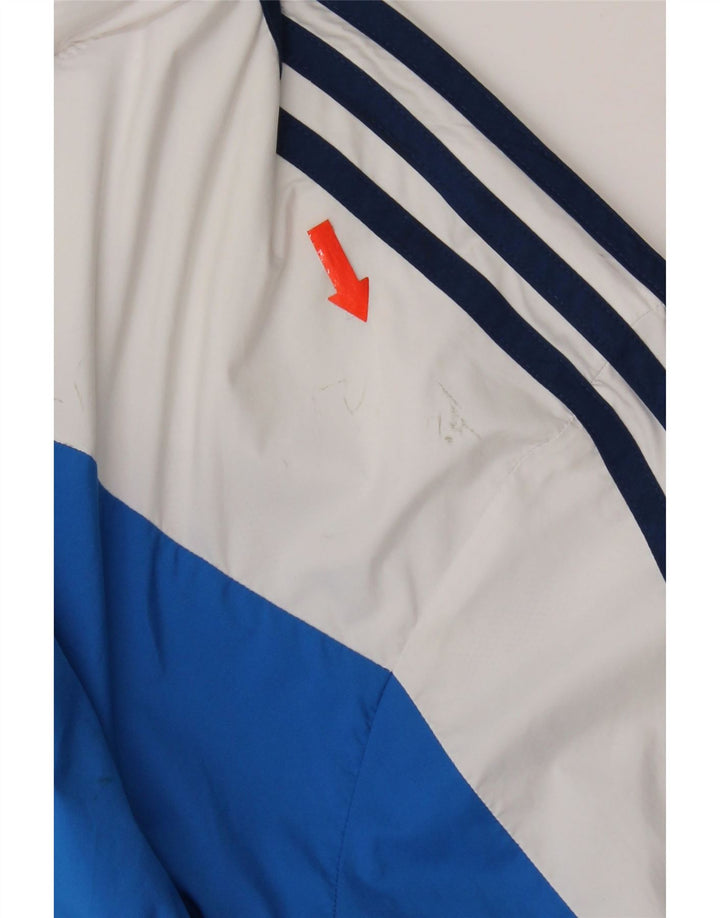 Adidas Herren-Regenjacke mit Kapuze, UK 40, Größe L, Marineblau, Farbblock-Polyester