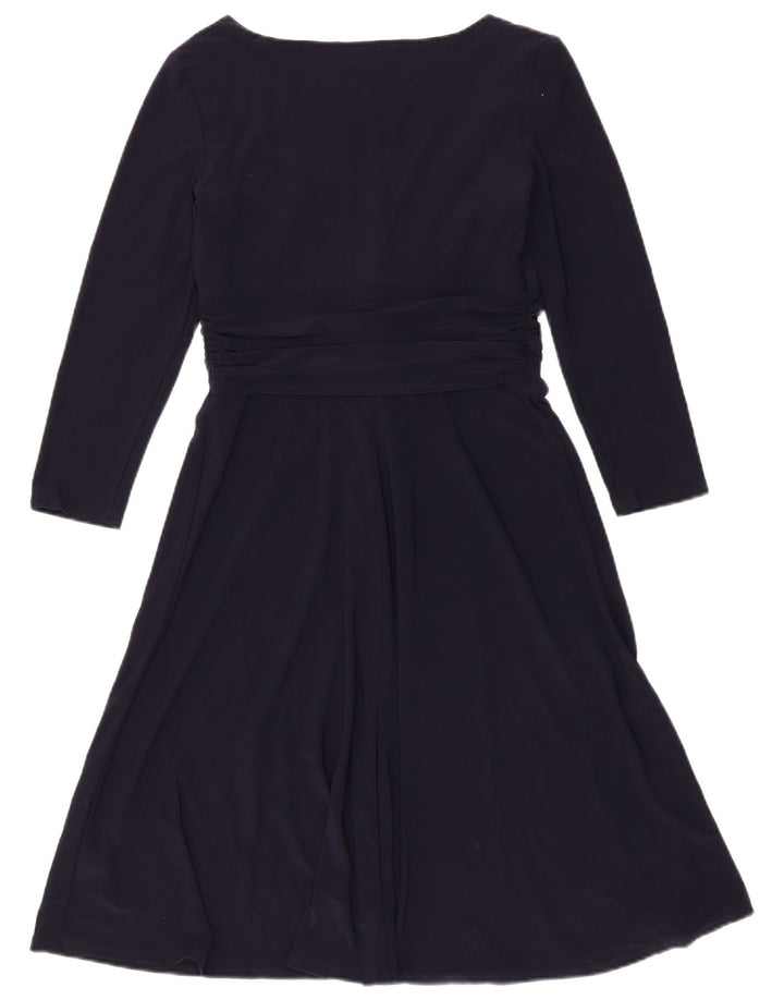 Chaps Damen-Kleid in A-Linie mit 3/4-Ärmeln, Größe M, Marineblau, Polyester