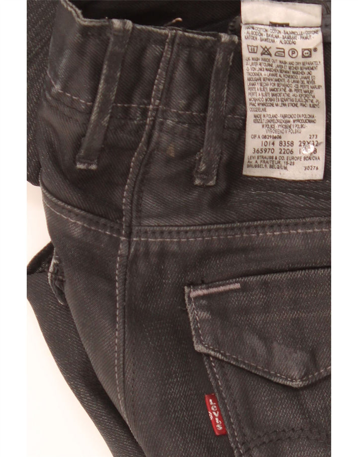 Levi's Herren Straight Jeans W29 L32 Schwarze Baumwolle