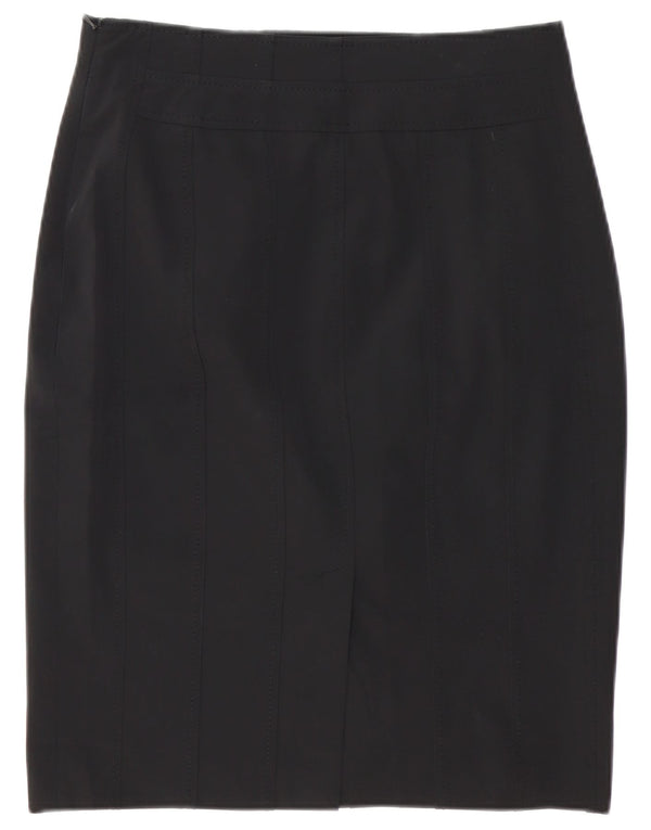 Karen Millen Damen Bleistiftrock UK 14 Large W32 Schwarz Polyester