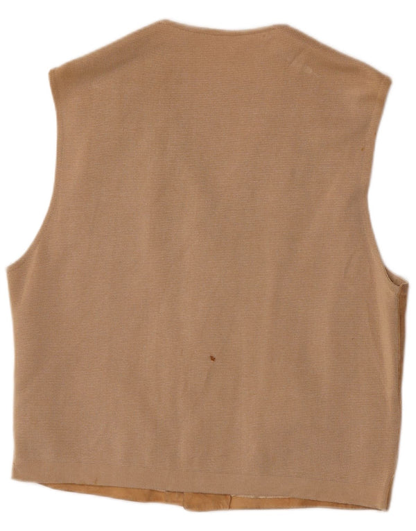 Harry&Moore Herren Wildlederweste IT 52 Large Beige Leder