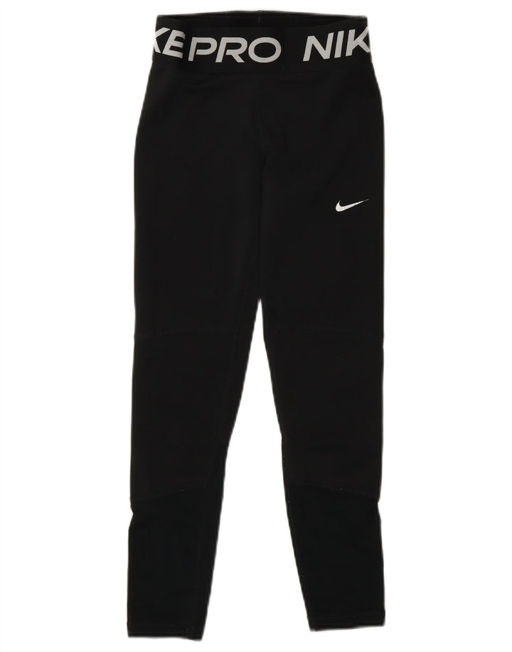 Nike Dri Fit Grafik-Leggings für Mädchen, 8–9 Jahre, Größe S, Schwarz, Polyester