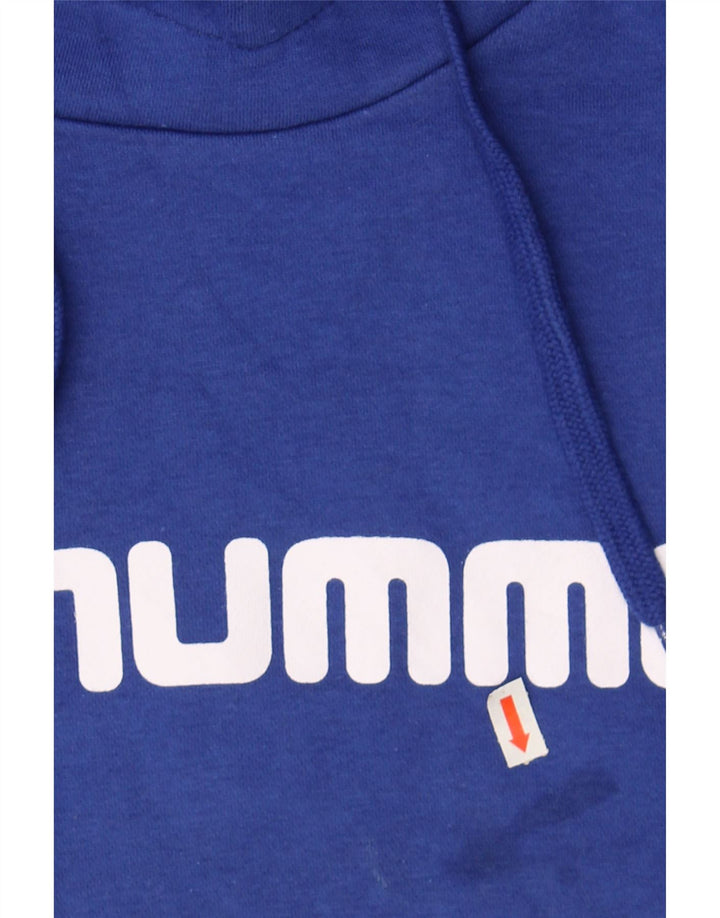 HUMMEL Mens Graphic Hoodie Jumper Medium Blue Cotton Vintage Hummel and Second-Hand Hummel from Messina Hembry 
