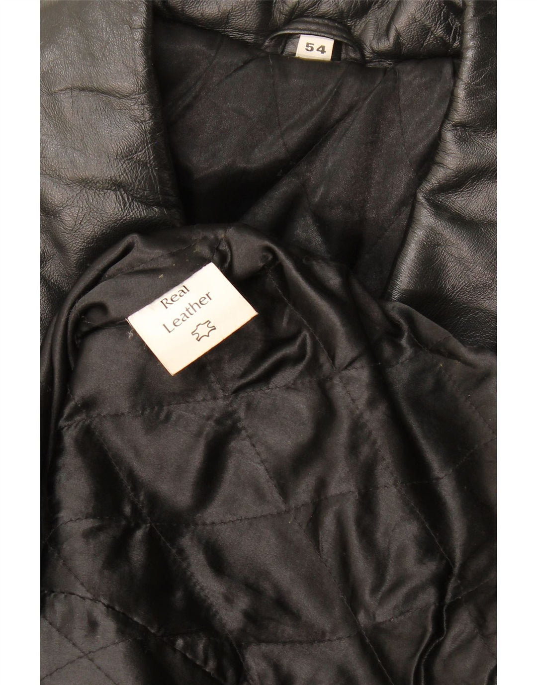 Vintage Herren Lederjacke EU 54 2XL Schwarzes Leder