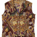 VINTAGE Womens Abstract Pattern Shirt Blouse UK 14 Large Multicoloured