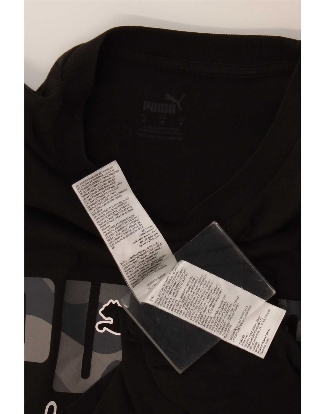 Puma Herren Grafik T-Shirt Top Mittelschwarz Baumwolle