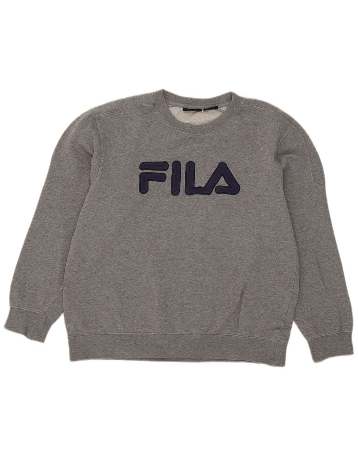 Fila Herren Grafik-Sweatshirt-Pullover, große graue Baumwolle