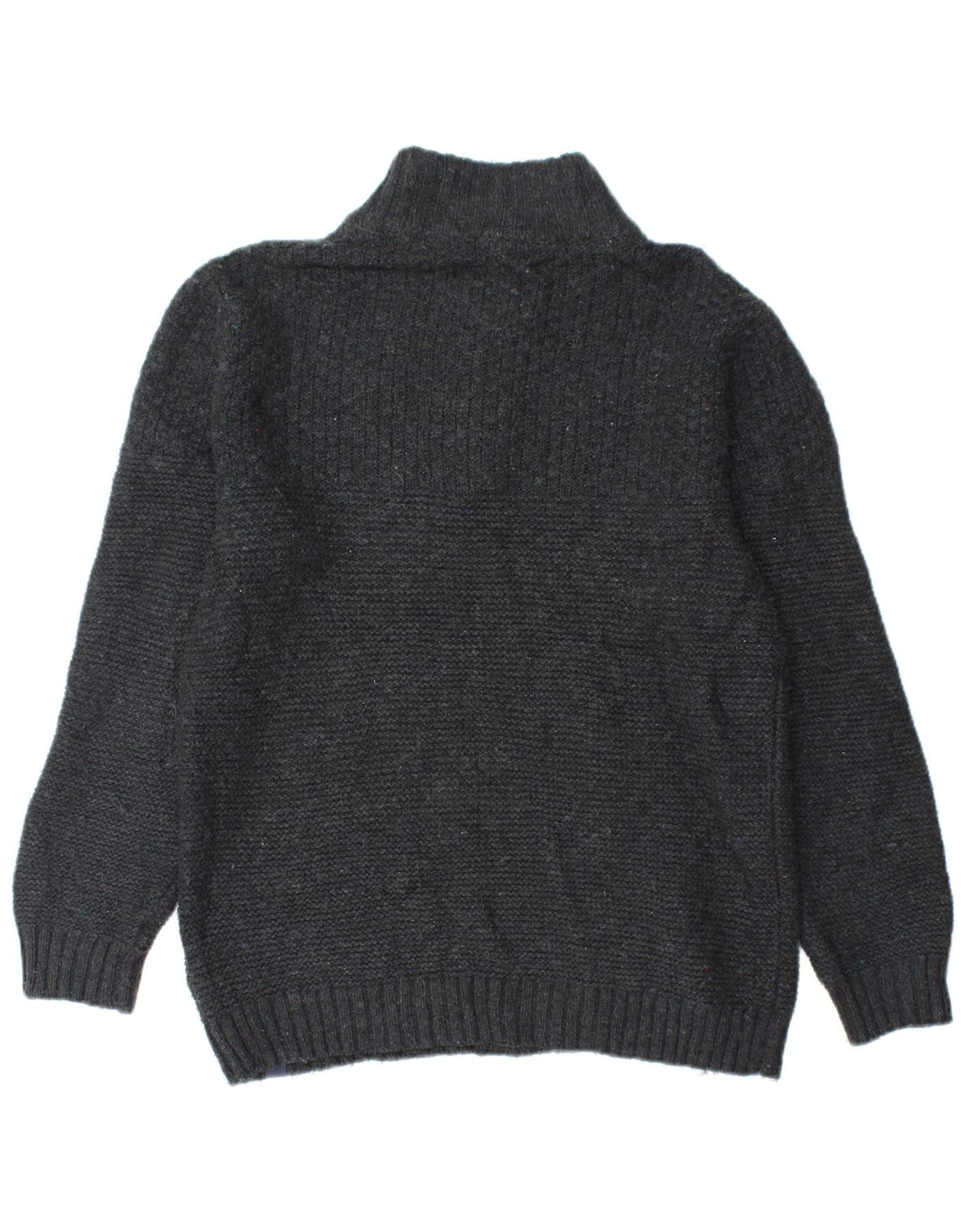 FAT FACE Herren-Pullover mit Reißverschluss am Hals, mittelschwarze Wolle