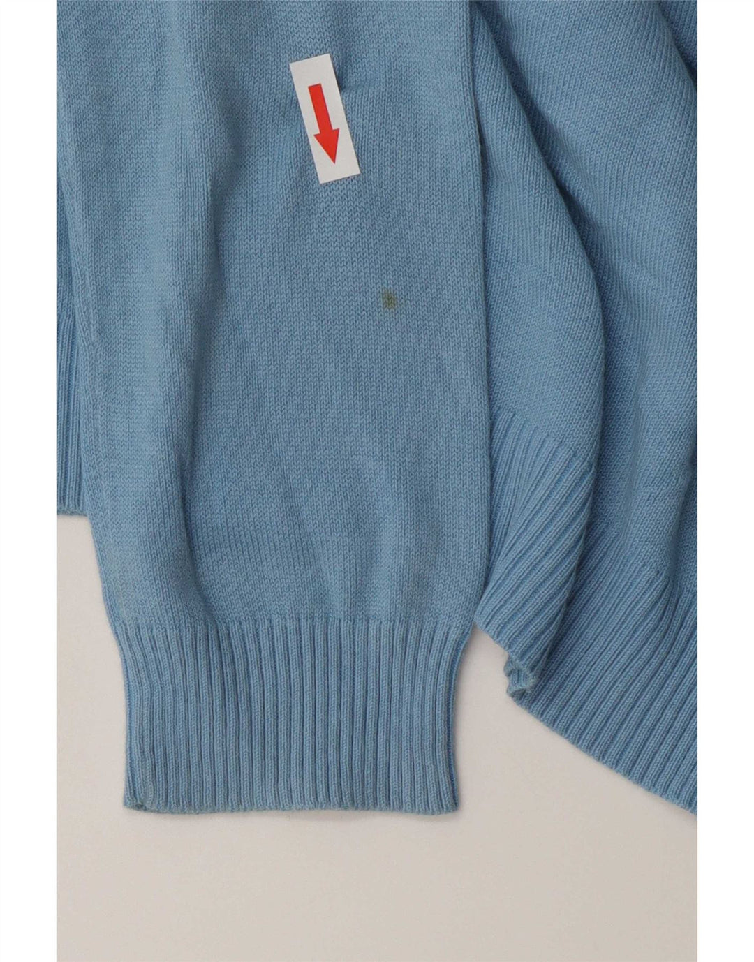 Zara Damen-Pullover mit V-Ausschnitt, UK 12, mittelblaue Baumwolle
