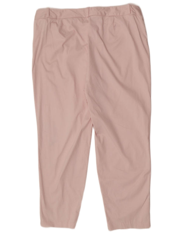 Marks & Spencer Damen Slim Caprihose UK 18 XL W38 L26 Rosa Baumwolle