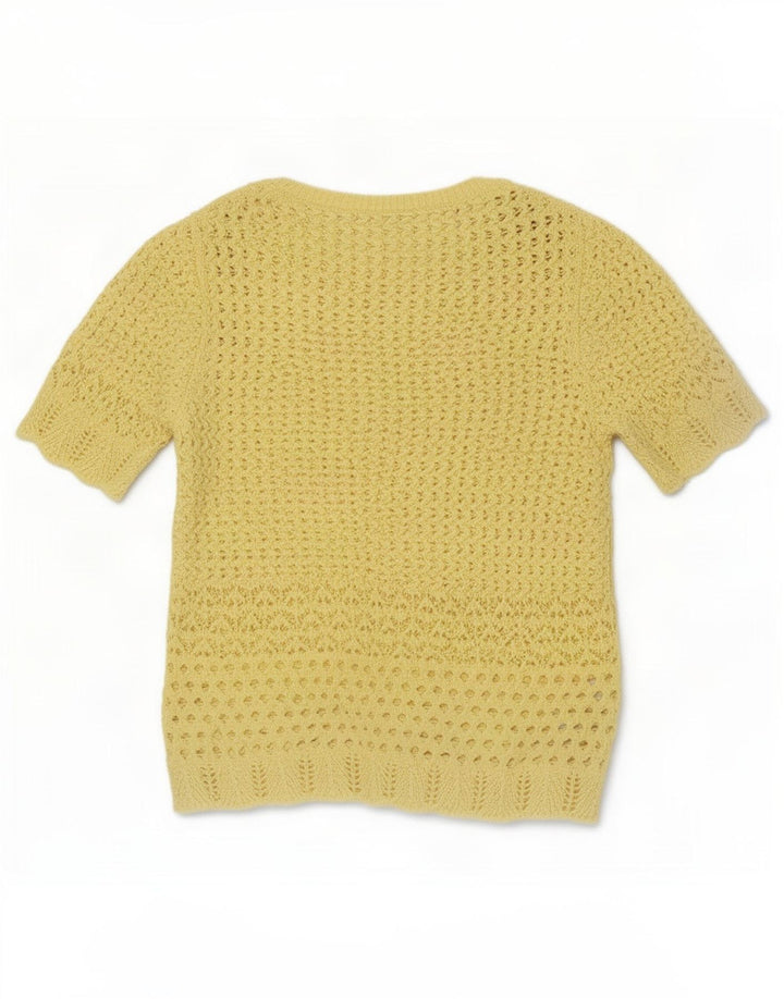 Marks & Spencer Damen Häkelbluse Top UK 12 Mittelgelbes Polyester