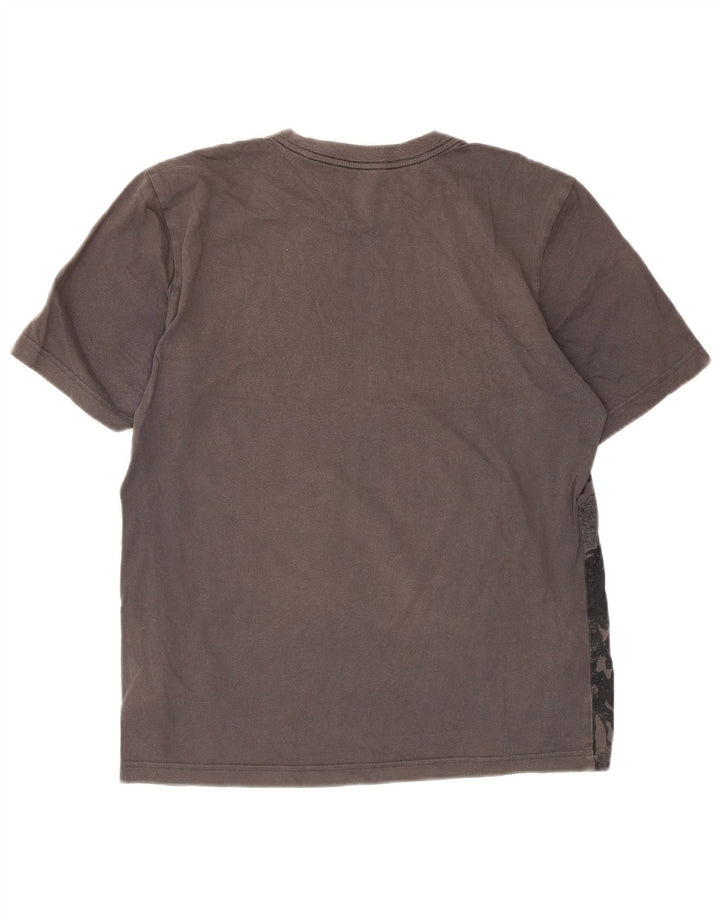 Adidas Herren-T-Shirt mit abstraktem Muster, klein, aus grauer Baumwolle