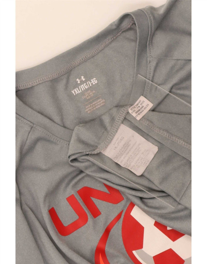 Under Armour Jungen-T-Shirt mit Grafik, 13–14 Jahre, XL, graues Polyester
