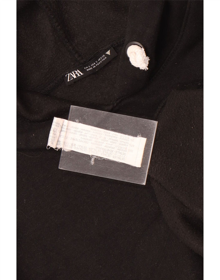 Zara Herren-Kapuzenpullover mit lockerer Passform, Größe S, Schwarz, Polyester