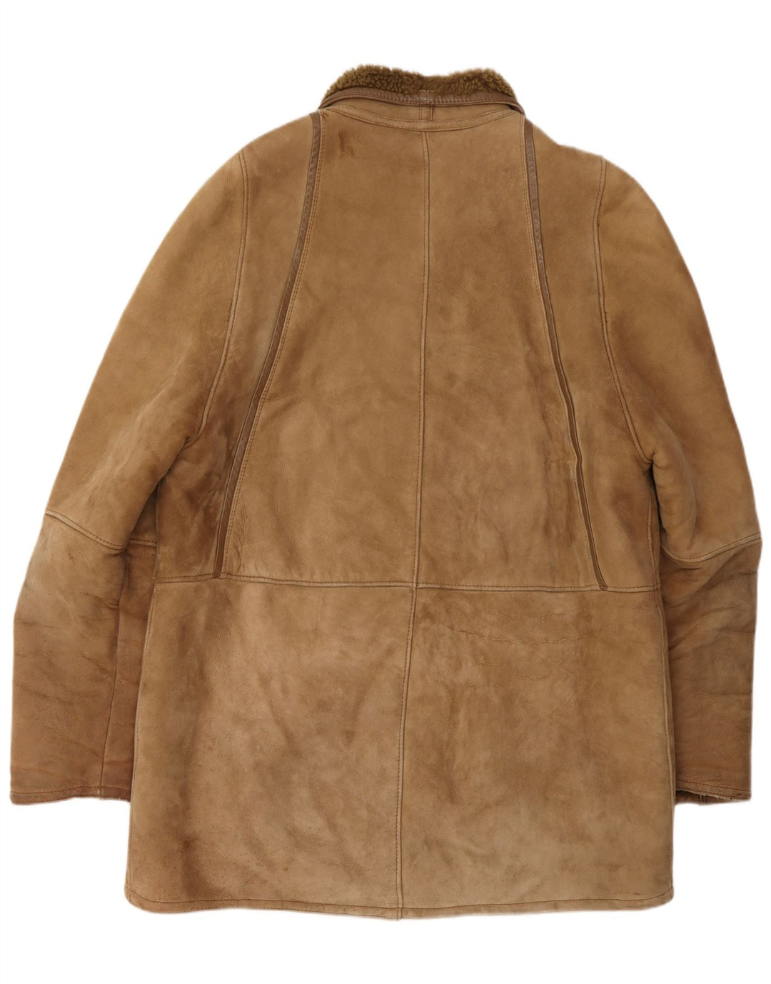 Vintage Herren Shearling Overcoat UK 40 Large Braun