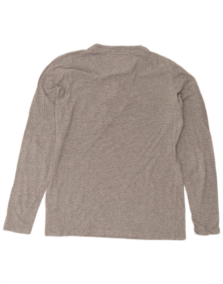 Jack & Jones Herren-Oberteil, langärmelig, groß, grau gefleckte Baumwolle