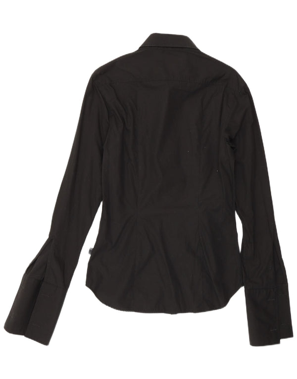 Just Cavalli Herren-Formalhemd IT 46 Small aus schwarzer Baumwolle