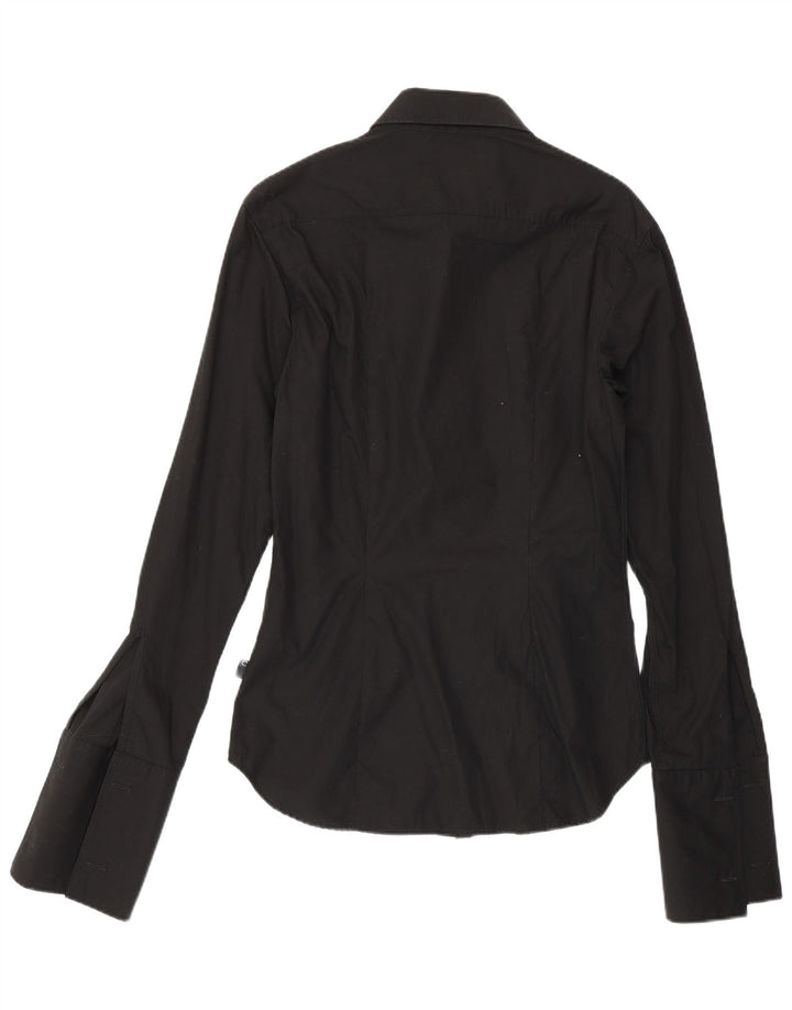 Just Cavalli Herren-Formalhemd IT 46 Small aus schwarzer Baumwolle