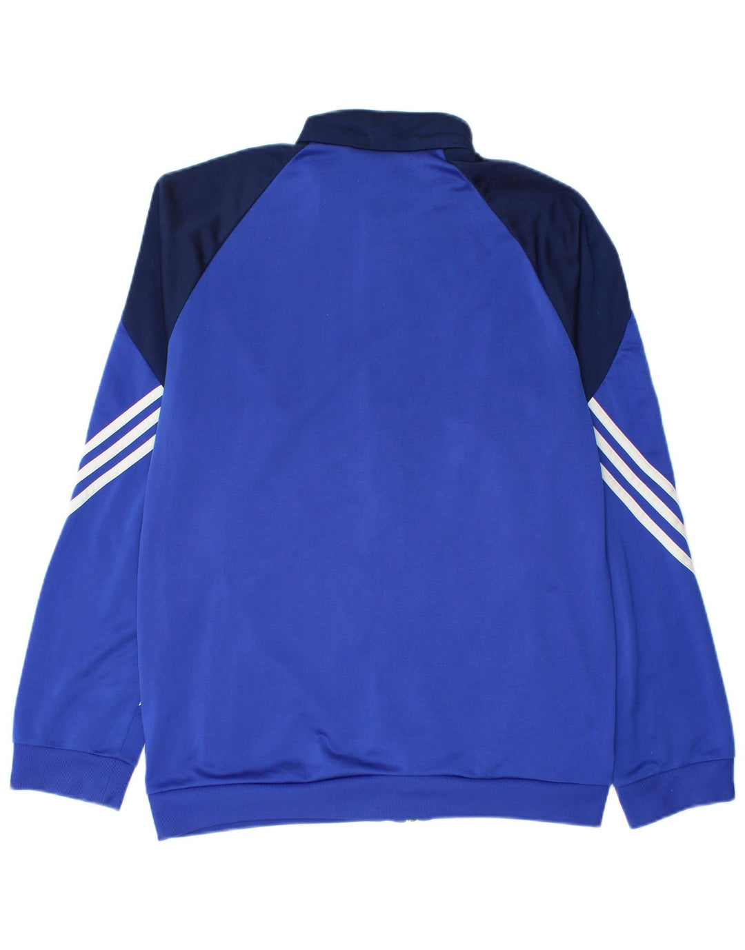 Adidas Herren-Trainingsanzug-Top-Jacke aus mittelblauem Colourblock-Polyester