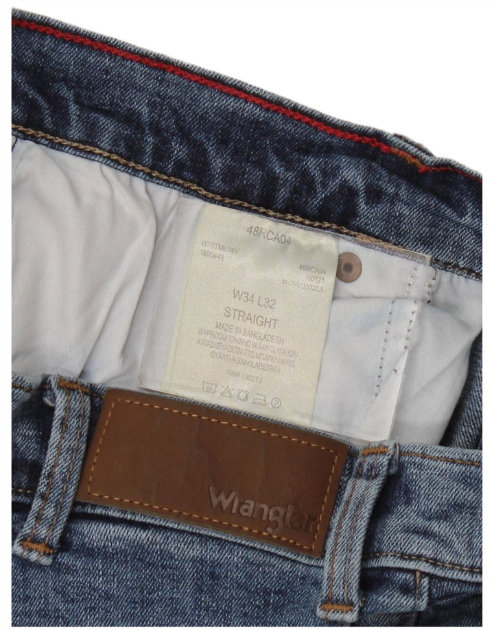 Wrangler Herren Straight Jeans W34 L32 Blaue Baumwolle
