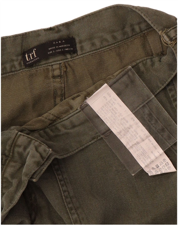 Gerade Cargohose für Damen von Zara, Größe S, W26, L27, Khaki