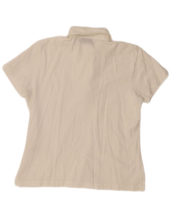 Conte of Florence Damen Poloshirt UK 18 XL Off White Baumwolle