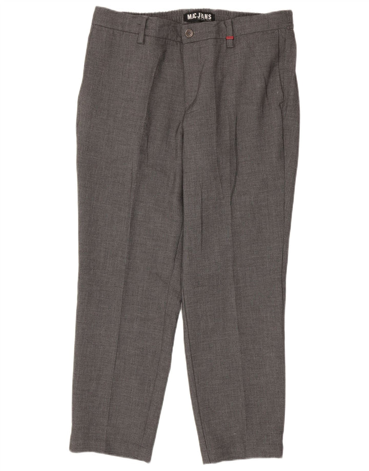 Mac Gerade Chino-Hose für Herren, W38, L28, Grau, Polyester