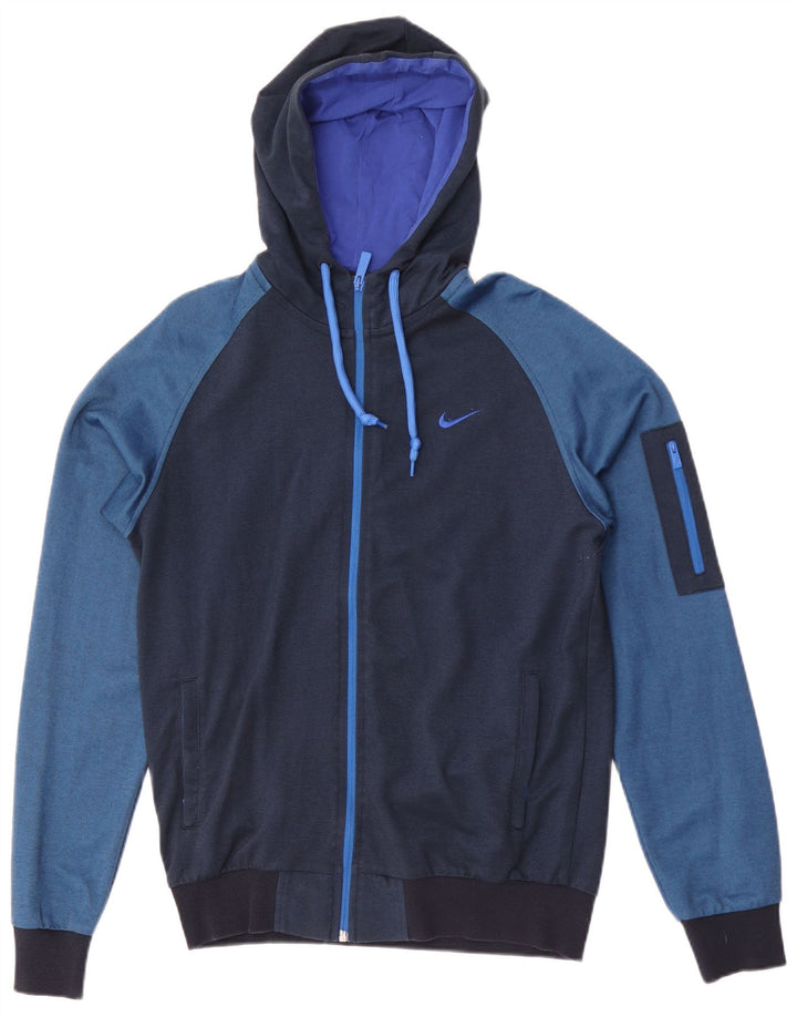 Nike Damen Kapuzenpullover UK 16 Large Marineblau Colourblock Polyester