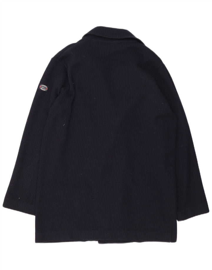 Marineblauer zweireihiger Strickblazer für Herren, IT 52, Größe L, Marineblau