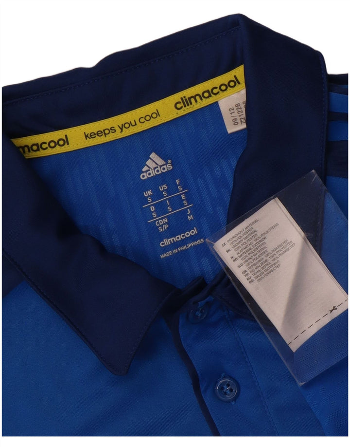 ADIDAS Herren Climacool Poloshirt, kleines blaues Farbblock-Polyester