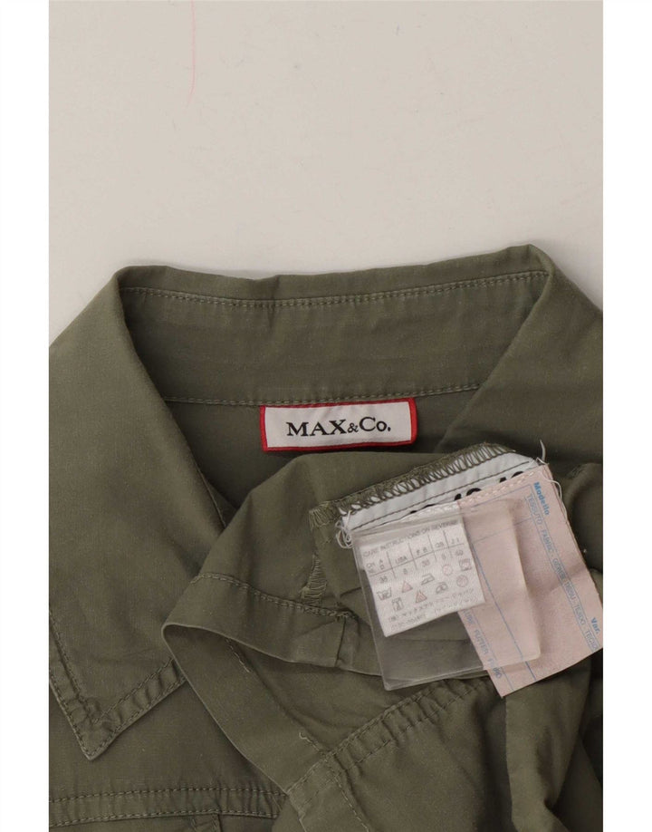 Max & Co. Kurzarm-Pulloverhemd für Damen, Gr. 8, Khaki